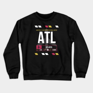 Atlanta (ATL) Airport Code Baggage Tag Crewneck Sweatshirt